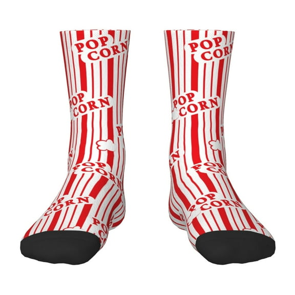 Fuzoiu Popcorn 1 Print Kids Socks For Boys Girls,Grip Crew Socks with Non Slip,Lightweight Stretch Crew Socks,Toddlers Crew Boot Socks