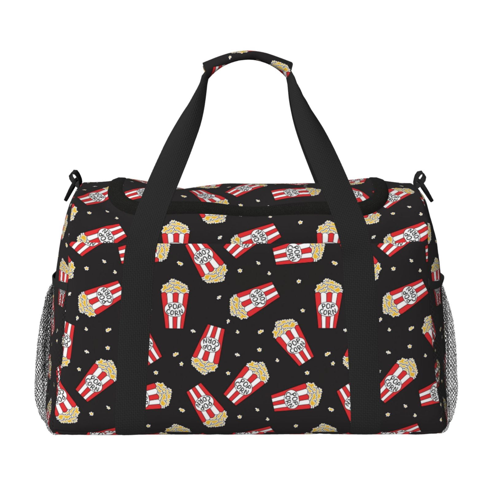 Fuzoiu Popcorn Print Travel Duffle Bag,Carry On Tote Bags,Duffel Bag,Sport Gym Bag, Hospital Bag for Labor and Delivery, Overnight Bag,Luggage Bag