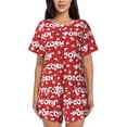 thumbnail image 1 of Fuzoiu Popcorn2 Print Women's Short-Sleeved Pajama Set,Lounge Sleepwear Set,Womens Pajama Sets 2 Piece,Button-Up Top and Shorts with Pockets-Small, 1 of 7