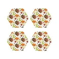 thumbnail image 1 of Fuzoiu Print Leather Coasters Set,Drink Coasters Set of 4,for Tabletop Protection, Durable PVC Coasters,Home Décor and Housewarming Gift-Hexagon, 1 of 6
