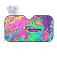 thumbnail image 1 of Fuzoiu Psychedelic Cartoon Frog Print Car Windshield Sun Shade,Block Uv Rays Sunshade,Foldable Front Window Sun Visor Protector for Car,SUV,Truck-Keep Vehicle Cool-Psychedelic Cartoon Frog, 1 of 8