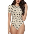 thumbnail image 1 of Fuzoiu Pug Dog Face Print Women's Short-Sleeved Onesie, Short Sleeve Body Suits, Women Round Neck Bodysuits for Women,for Daily Wear, Parties, and Layering-X-Large, 1 of 7