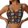 thumbnail image 1 of Fuzoiu Pumpkin And Flying Bat Print Women's Sports Vest,U-Back Sports Tank,Gym Vests,Athletic Sleeveless Shirts,Exercise Undershirts,Yoga, Gym, and Dance Wear-X-Large, 1 of 8