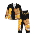 thumbnail image 1 of Fuzoiu Pumpkin Pie Gnome Print Women's Long-Sleeved Pajama,Lounge Button Down Nightwear,Womens Notch Collar Pajama Set-XX-Large, 1 of 7