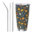 thumbnail image 1 of Fuzoiu Pumpkin Print 20oz Tumbler, Stainless Steel Vacuum Insulated Car Cup, Insulated Coffee Mug,Travel Mug with Lid,Thermal Cup for Outdoor-Straw Three-piece Set, 1 of 8