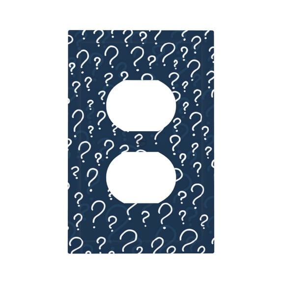 Fuzoiu Question Marks Print Single Duplex Outlet Cover Plate, Light Switch Cover, for Receptacle Light Switch, Switch Cover Decorative Wallplate-Style S