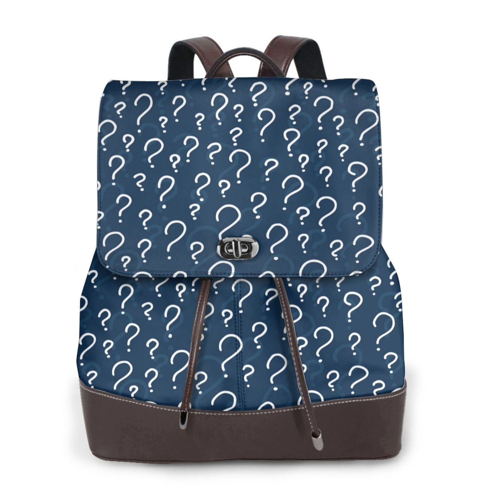 Fuzoiu Question Marks Print Women's Leather Backpack,Backpack in ...