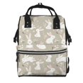 thumbnail image 1 of Fuzoiu Rabbit And Flower Print Diaper Bag Backpack,Baby Essentials Travel Tote,Multi function Waterproof Diaper Bag, Travel Essentials Baby Bag - Unisex, 1 of 6