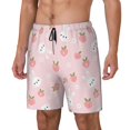 thumbnail image 1 of Fuzoiu Rabbit And Peach Print Men's Swim Shorts,Quick-Dry Double-Layer Swim Trunks,Board Trunks,Beach Shorts Swimwear Bathing Suits-Large, 1 of 6