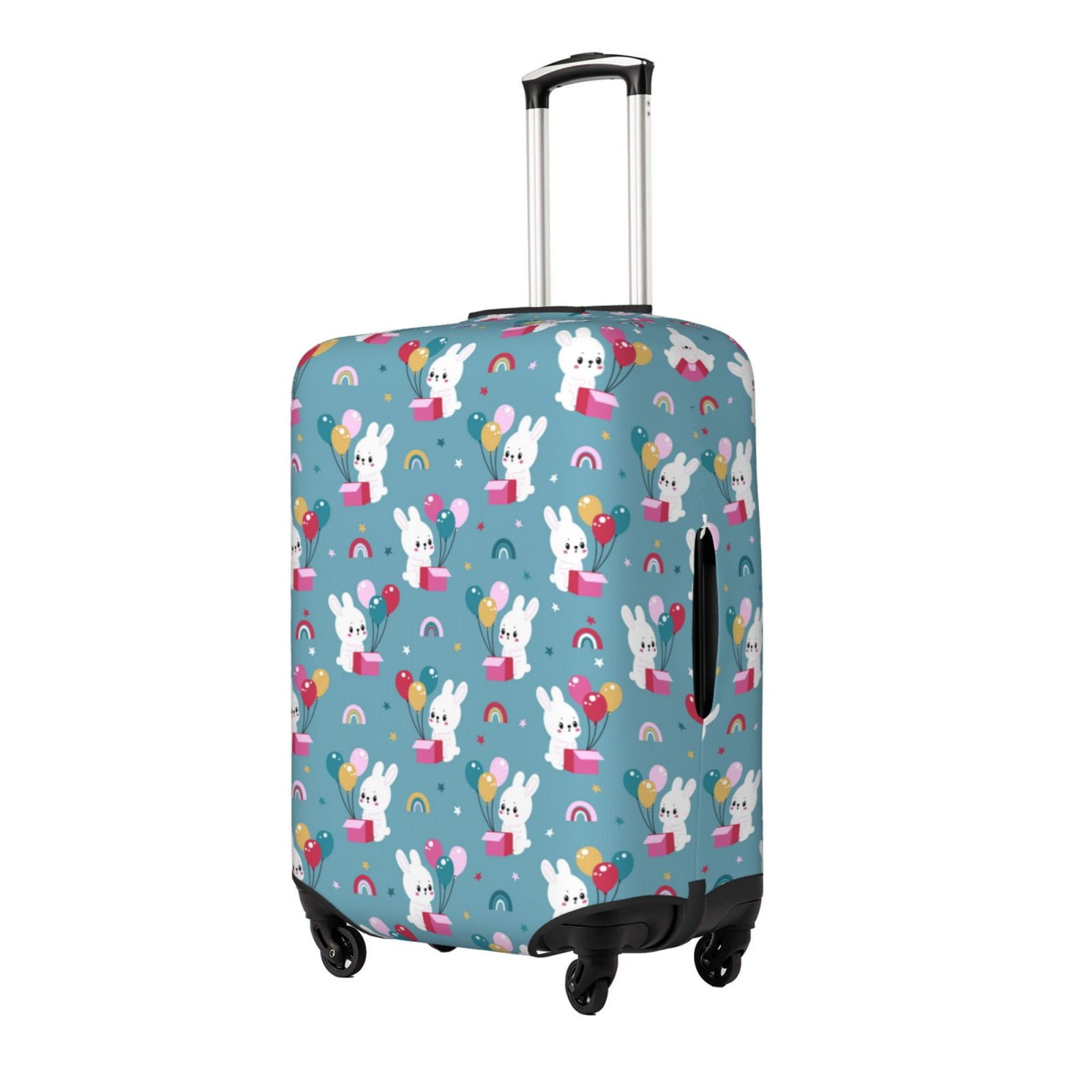 Fuzoiu Rabbit And Rainbow Print Suitcase Cover,Washable Luggage Covers ...