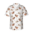 thumbnail image 1 of Fuzoiu Rabbit And Squirrel Print Hawaiian Shirt for Men, Summer Beach Casual Short Sleeve Button Down Shirts, Men’s Beach Summer Shirts with Pocket,X-Large, 1 of 7