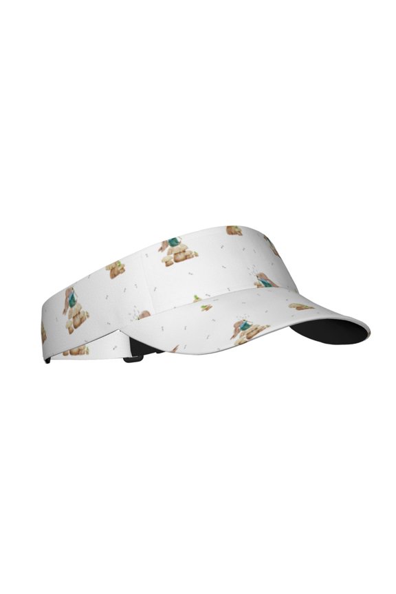 Rabbit Blowing Dandelions Print Adult Sunscreen Visor Cap,Adjustable Summer Cap for Men Women,Unisex Running Outdoor Beach Hat