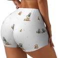 thumbnail image 1 of Fuzoiu Rabbit Blowing Dandelions Print Women's Workout Shorts,Workout Biker Shorts Women,Exercise Fitness Shorts,Scrunch Short, Athletic Shorts for Gym Yoga Running Sport Active-X-Large, 1 of 8