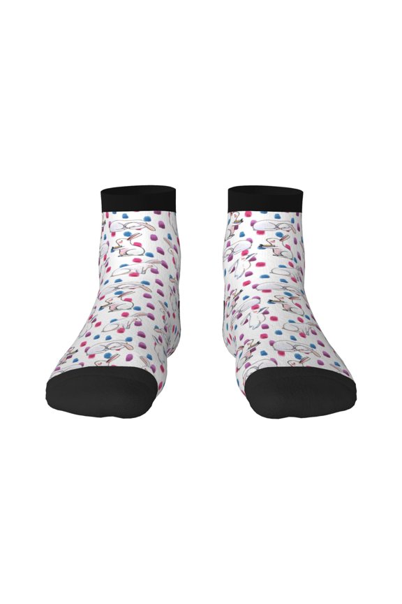Rabbit Eating Print Adult Socks, Crew Moisture-wicking Socks, Unisex Cushion Crew Socks,Casual Sports Ankle Socks