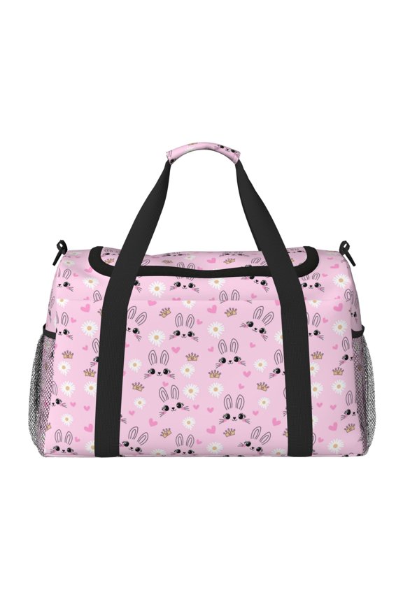 Rabbit Face Print Travel Duffle Bag,Carry On Tote Bags,Duffel Bag,Sport Gym Bag, Hospital Bag for Labor and Delivery, Overnight Bag,Luggage Bag