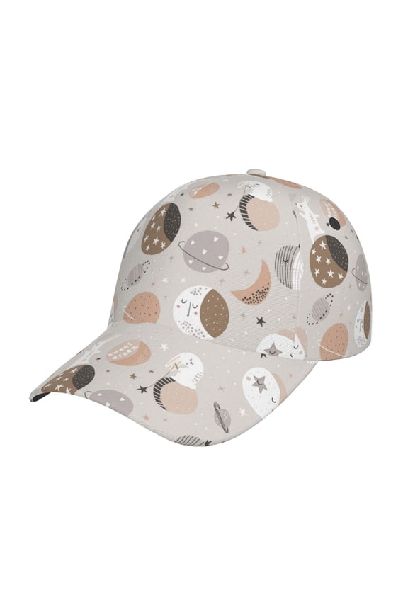 Rabbit In Space Print Adjustable Baseball Cap for Men and Women, Unisex Sports Hat, Sun Protection Hat for Running Workouts and Outdoor Activities All Seasons