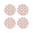 thumbnail image 1 of Fuzoiu Rabbit Print Leather Coasters Set,Drink Coasters Set of 4,for Tabletop Protection, Durable PVC Coasters,Home Décor and Housewarming Gift-Round Shape, 1 of 6