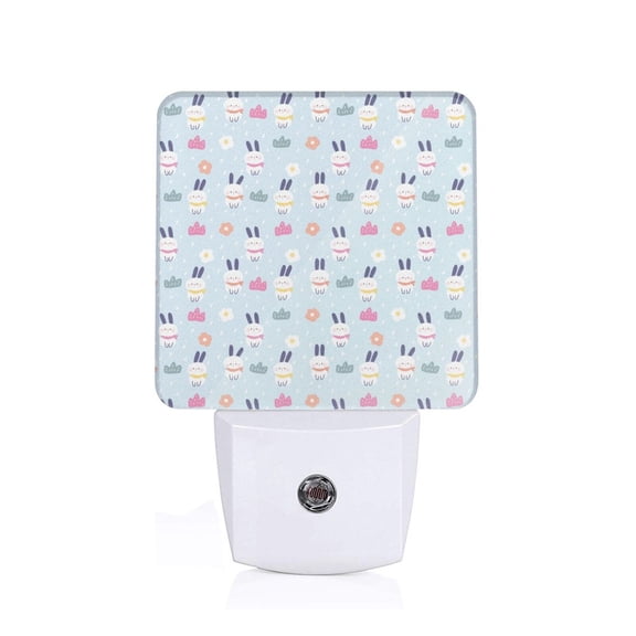 Fuzoiu Rabbit In The Rain Print Dusk to Dawn LED Night Light with Light Sensor, Energy-Efficient Touch-Safe Night Lamp for Home, Office, and Kids' Rooms-US