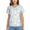 thumbnail image 1 of Fuzoiu Rabbit And Star Print Women's Classic V-Neck T-Shirt, Short Sleeve V Neck Tees for Casual Everyday Wear,Casual Fit Tee,Summer Fashion Tops-X-Large, 1 of 5