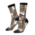 thumbnail image 1 of Fuzoiu Rabbits on Floral Print Athletic Crew Socks for Men & Women,Casual Crew Socks,Above Ankle Crew Socks for Business, Casual, 1 of 6