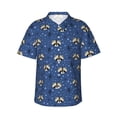 thumbnail image 1 of Fuzoiu Raccoon blue point Print Hawaiian Shirt for Men, Summer Beach Casual Short Sleeve Button Down Shirts, Men’s Beach Summer Shirts with Pocket,XX-Large, 1 of 7