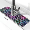 thumbnail image 1 of Fuzoiu Rainbow Animal Skin Print Kitchen Faucet Suction Pad, Sink Splash Guard Faucet Mat, Faucet Handle Drip Catcher Tray Drying Mat For Bathroom Kitchen Bathroom Countertop, 1 of 1