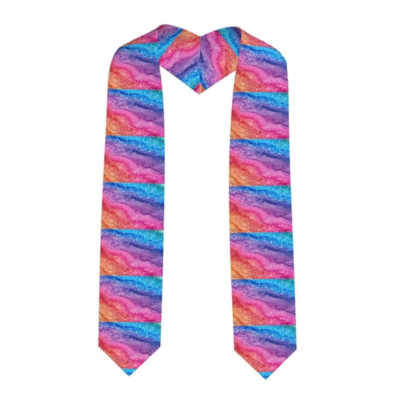 Fuzoiu Rainbow Glitter Cute Print Graduation Sash,Graduation Stole,Unisex Adult Graduation Stole Shawl 91" Long,for Academic Commencements Shawl-Sharp Corner