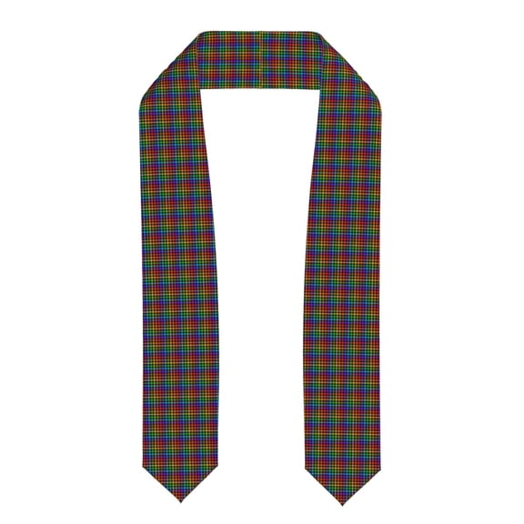Fuzoiu Rainbow Houndstooth Print Graduation Sash,Graduation Stole,Unisex Adult Graduation Stole Shawl 91" Long,for Academic Commencements Shawl-Flattened