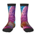 thumbnail image 1 of Fuzoiu Rainbow Melting Ice Cream Print Kids Socks For Boys Girls,Grip Crew Socks with Non Slip,Lightweight Stretch Crew Socks,Toddlers Crew Boot Socks, 1 of 5