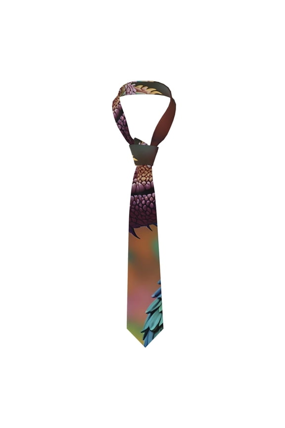 Rainbow Scales Fantasy Dragon Print Men's Necktie,Business Necktie,Mens Ties for Business Wedding Graduation