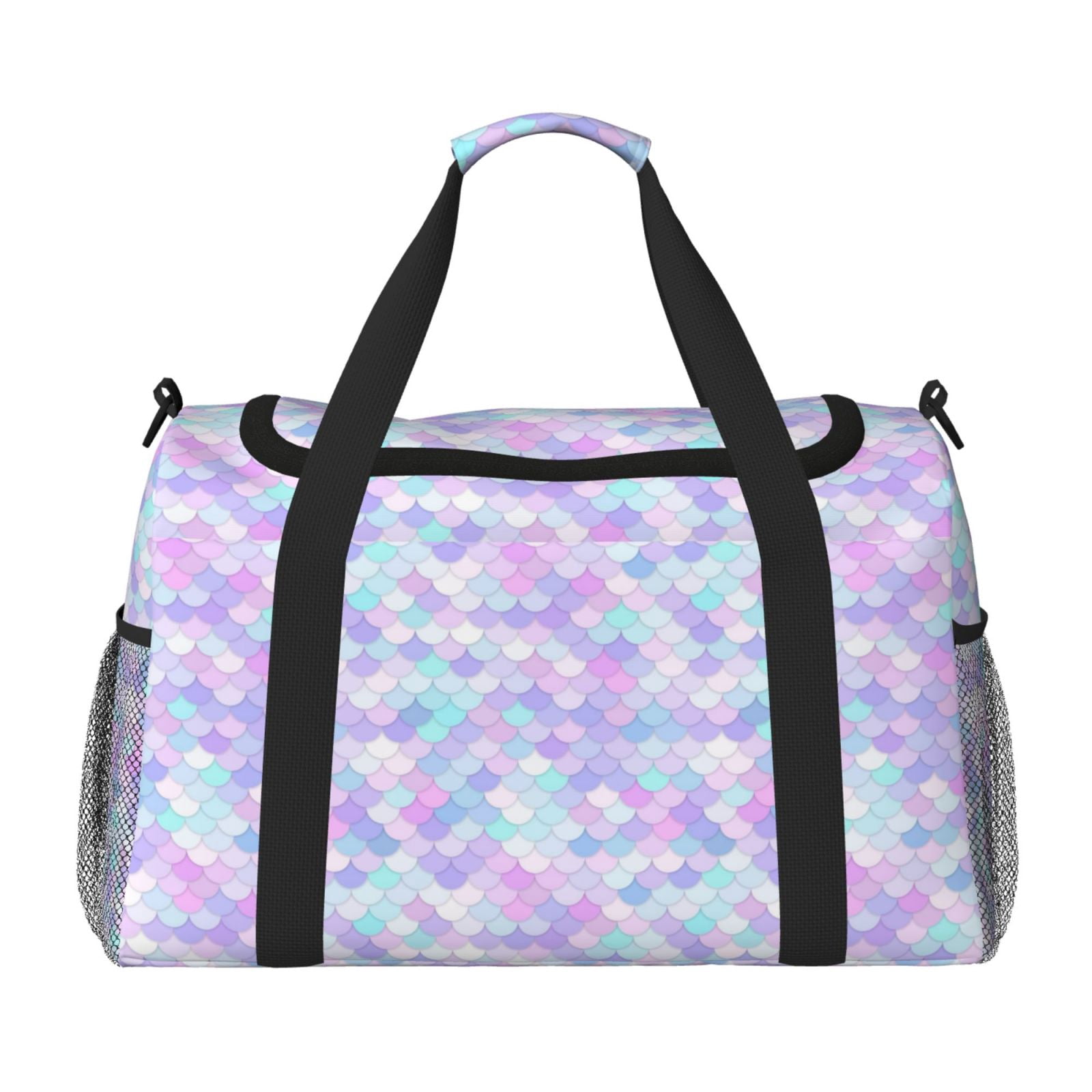 Fuzoiu Rainbow Scales Print Travel Duffle Bag,Carry On Tote Bags,Duffel Bag,Sport Gym Bag, Hospital Bag for Labor and Delivery, Overnight Bag,Luggage Bag