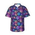 thumbnail image 1 of Fuzoiu Rainbow Snowflakes Print Hawaiian Shirt for Men, Summer Beach Casual Short Sleeve Button Down Shirts, Men’s Beach Summer Shirts with Pocket,X-Large, 1 of 7
