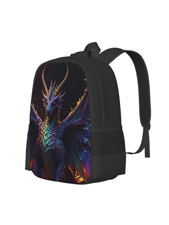Rainbow Wings Majestic Dragon Print Large Capacity Backpack,Travel Backpack,Laptop Bag,College School Rucksack Bag,for School, Travel & Outdoor Activities