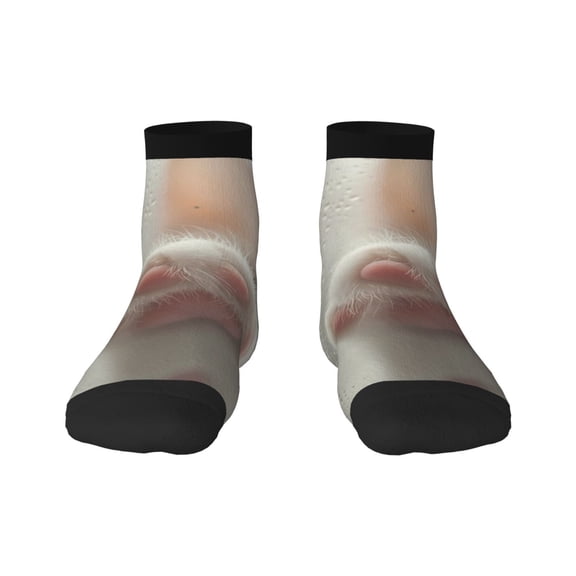 Fuzoiu Raindrop Kitten Paw Print Adult Socks, Crew Moisture-wicking Socks, Unisex Cushion Crew Socks,Casual Sports Ankle Socks