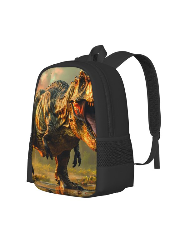 Realistic Style Forest Dinosaur Print Large Capacity Backpack,Travel Backpack,Laptop Bag,College School Rucksack Bag,for School, Travel & Outdoor Activities