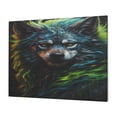 thumbnail image 1 of Fuzoiu Realistic Style Green Fur Wolf Print Canvas Wall Decorative,Modern Artwork Picture Decor Painting,Living Room Bedroom Home Office,Framed Hangable Decorative Artwork Size 30x40, 1 of 6