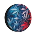 thumbnail image 1 of Fuzoiu Red And Blue Leaves Print Universal Spare Tire Cover with Buckle Strap, Waterproof Wheel Covers for Jeep, Trailer, RV, Truck and All Car-17 inch, 1 of 6