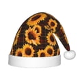 thumbnail image 1 of Fuzoiu Red Black Plaid Sunflower Print Santa Hat Christmas Hat for kids,Santa Hats with Pompom, Unisex Xmas Holiday Hat for Christmas New Year Festive Party Supplies, 1 of 6