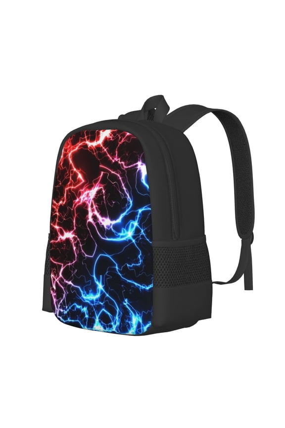 Red And Blue Lightning Print Large Capacity Backpack,Travel Backpack,Laptop Bag,College School Rucksack Bag,for School, Travel & Outdoor Activities