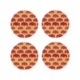 thumbnail image 1 of Fuzoiu Red Cars Print Leather Coasters Set,Drink Coasters Set of 4,for Tabletop Protection, Durable PVC Coasters,Home Décor and Housewarming Gift-Round Shape, 1 of 6