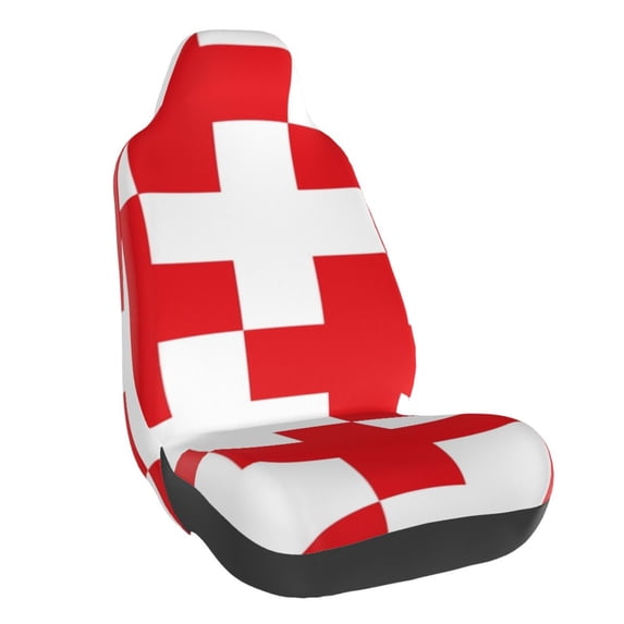 Fuzoiu Red Cross 1 Print Elastic Car Seat Covers, Seat Cover Protector,Universal Fit Interior Covers for Most Cars,Washable Seat Cover Non Slip for SUV,Sedan,Van