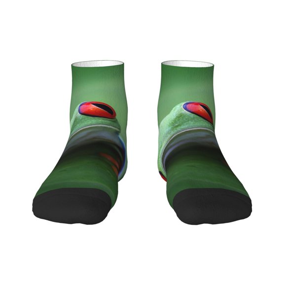 Fuzoiu Red-Eyed Tree Frog-1 Print Adult Socks, Crew Moisture-wicking Socks, Unisex Cushion Crew Socks,Casual Sports Ankle Socks