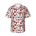 thumbnail image 1 of Fuzoiu Red Food Print Hawaiian Shirt for Men, Summer Beach Casual Short Sleeve Button Down Shirts, Men’s Beach Summer Shirts with Pocket,XX-Large, 1 of 7