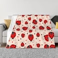 thumbnail image 1 of Fuzoiu Red Ladybug Print Flannel Blanket,Throw Blanket,Flannel Home Decor,Fleece Bed Blankets,Cozy Soft Blanket for Bed, Sofa, Camping, and Travel-40"x30", 1 of 6