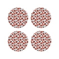 thumbnail image 1 of Fuzoiu Red Ladybugs Print Leather Coasters Set,Drink Coasters Set of 4,for Tabletop Protection, Durable PVC Coasters,Home Décor and Housewarming Gift-Round Shape, 1 of 6