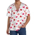 thumbnail image 1 of Fuzoiu Red Lips 1 Print Men's Casual Short,Men's Short Sleeve Shirt,Mens Casual Button Down Shirts,Cuban Collar Summer Shirt for Beach, Vacation, and Outdoor Activities-4X-Large, 1 of 5