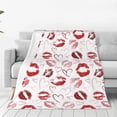 thumbnail image 1 of Fuzoiu Red Lips Print Ultra-Soft Micro Fleece Blanket,All Seasons Flannel Throw, Lightweight Blanket for Bed, Sofa, Couch, Movie Night, Camping, and Travel-40"x30", 1 of 7