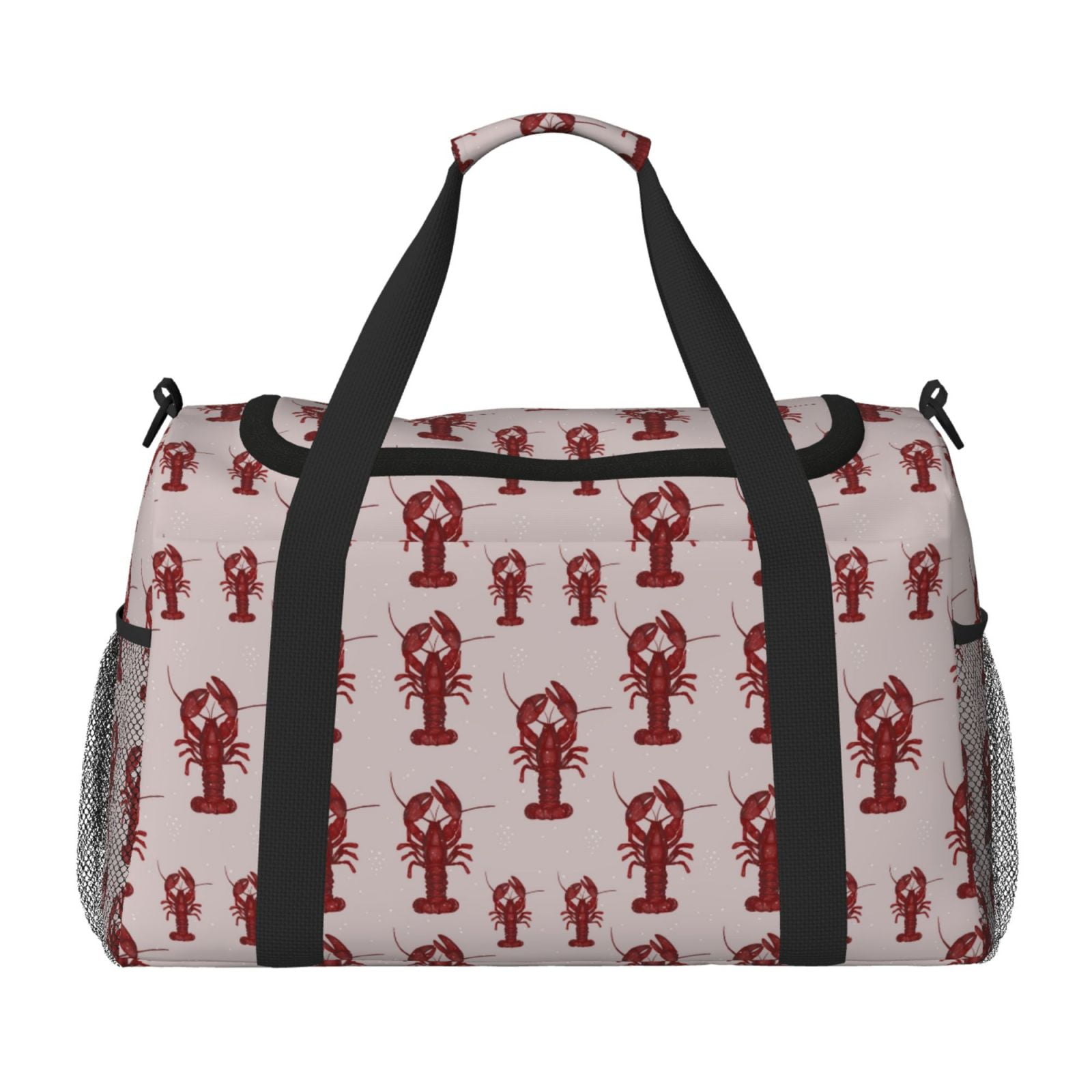 Fuzoiu Red Lobster With Claws Print Travel Duffle Bag,Carry On Tote Bags,Duffel Bag,Sport Gym Bag, Hospital Bag for Labor and Delivery, Overnight Bag,Luggage Bag