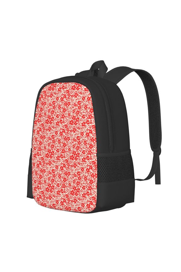 Red Pretty Flowers Print Large Capacity Backpack,Travel Backpack,Laptop Bag,College School Rucksack Bag,for School, Travel & Outdoor Activities