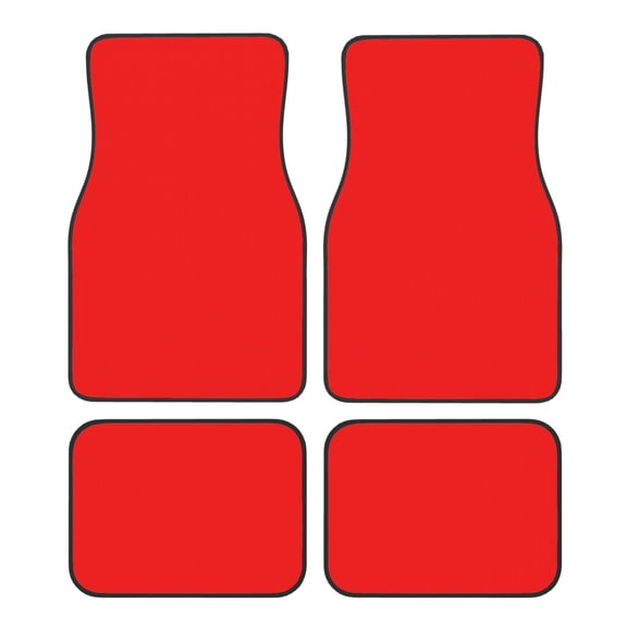 Fuzoiu Red Print Carpet Floor Mats for Car,Car Foot Mat Set,Universal Fit 4 Piece Mat Pad Set,Fits Most Cars Trucks Vans Sedans SUV Auto Carpet Mat Se
